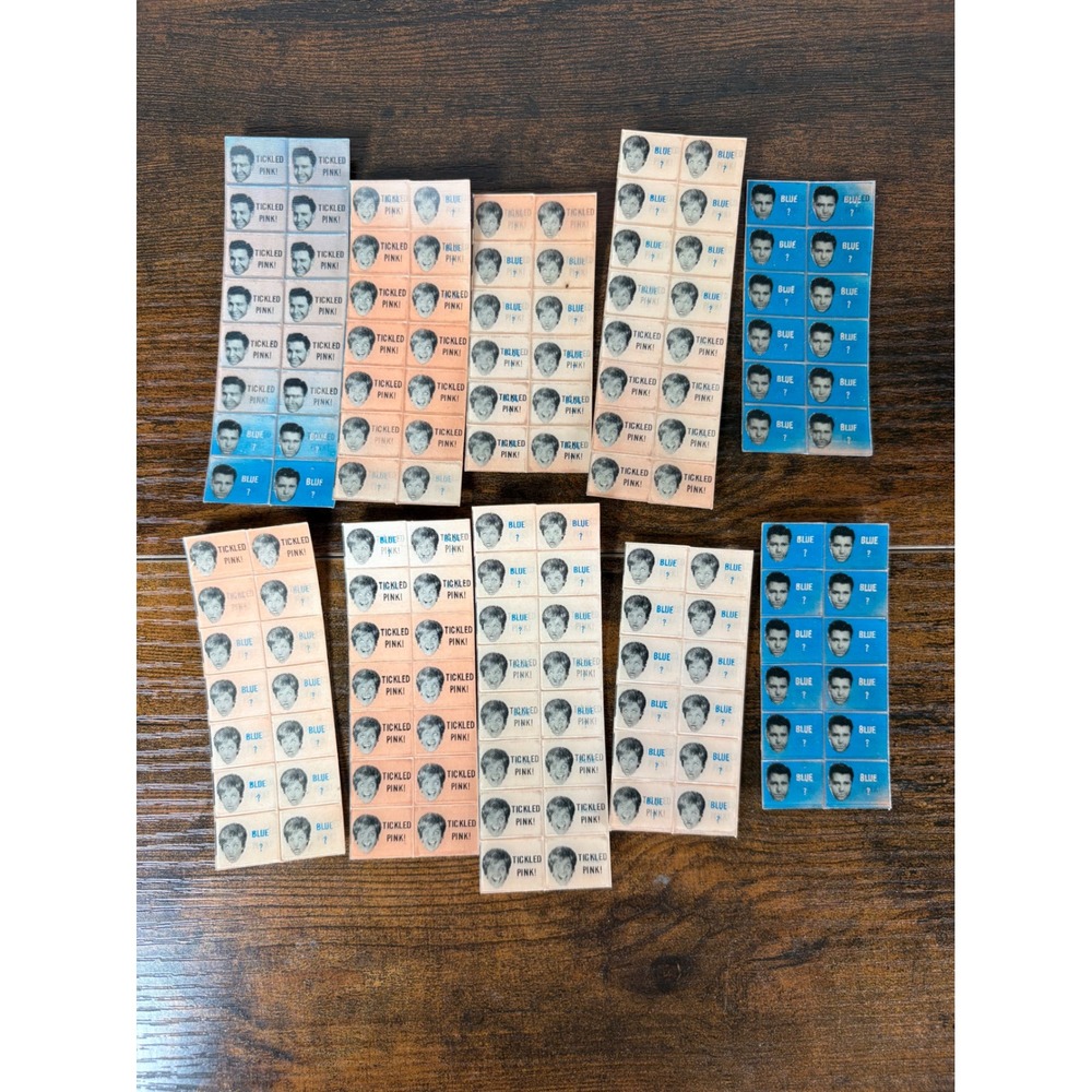 Vintage Vari-Vue Irv Nissman M-51 Lenticular Flicker Stickers Tickled Pink Blue